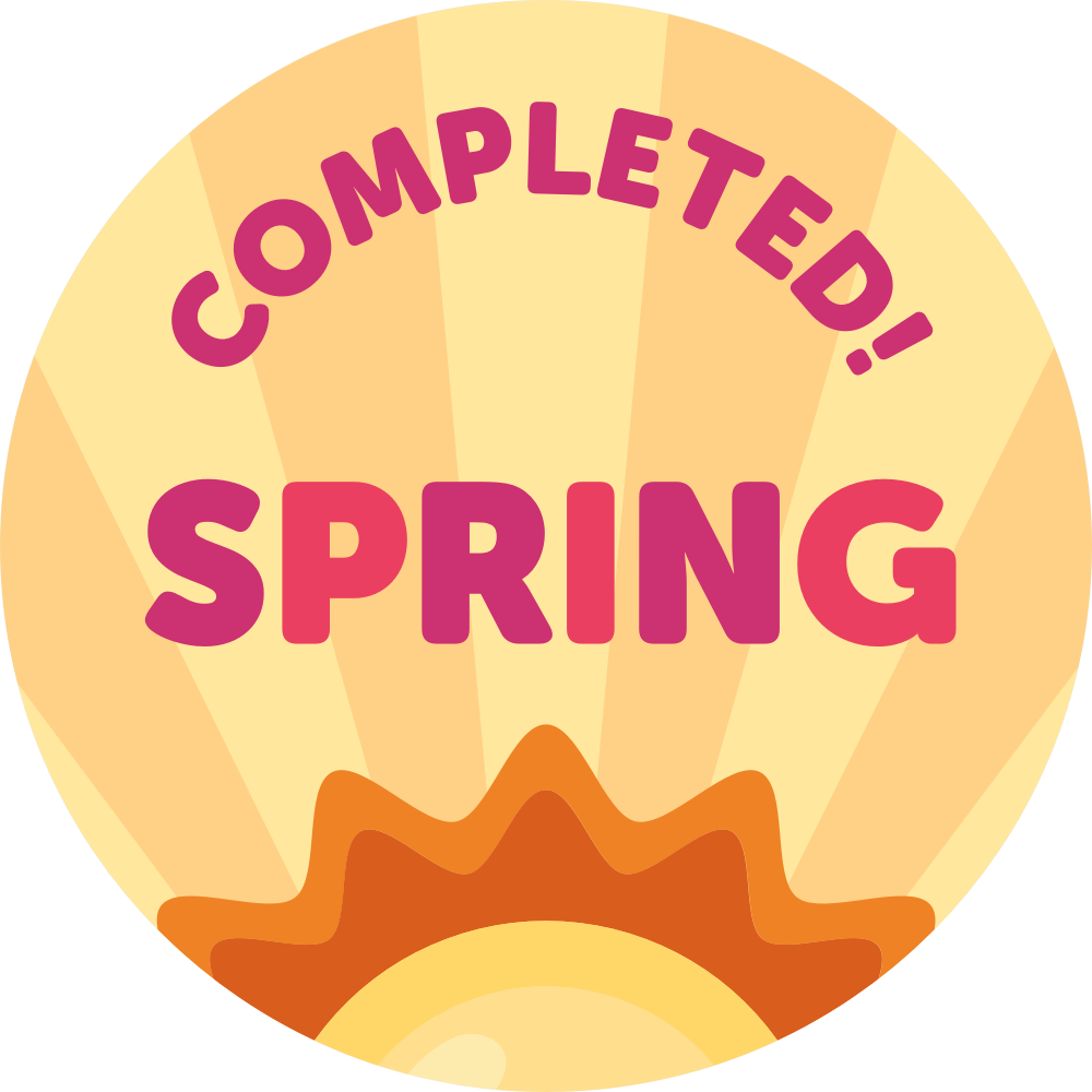 Completed spring challenge badge