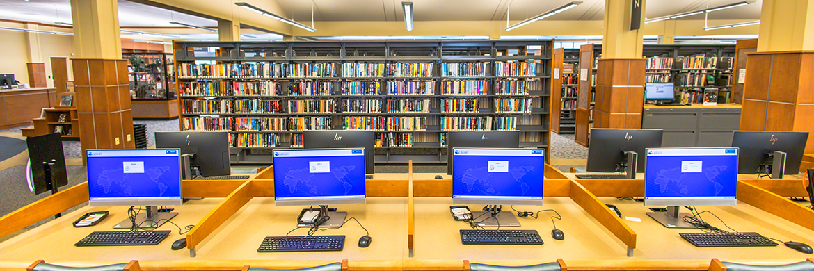 Public desktop computers in the library