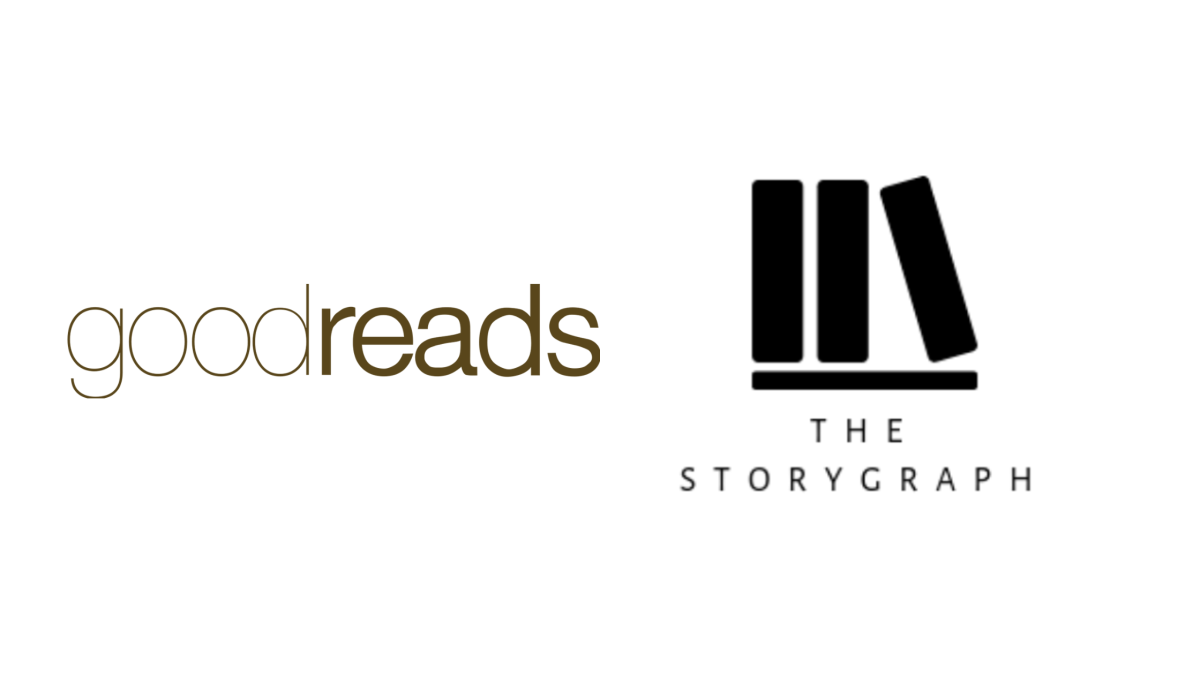 Logos for GoodReads and The Storygraph