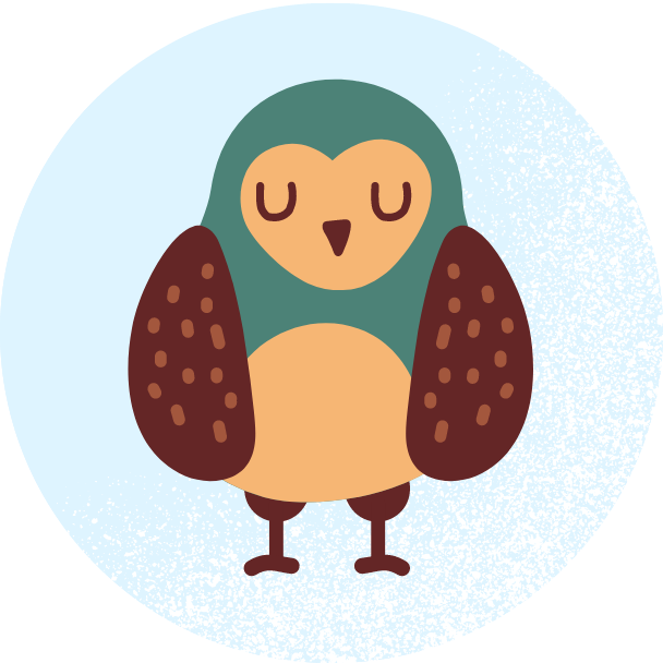 owl reading badge