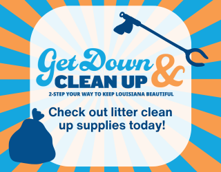 Get down and clean up for litter clean up kits