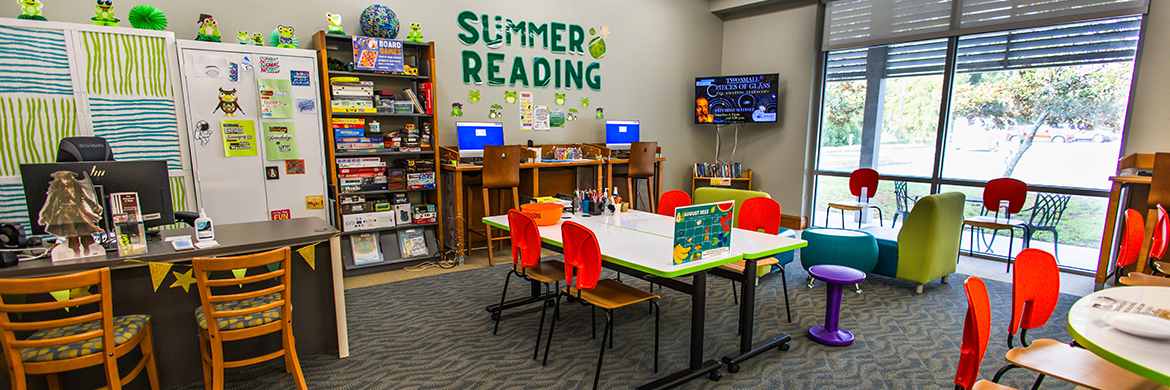 Teen Area showing the summer reading corner